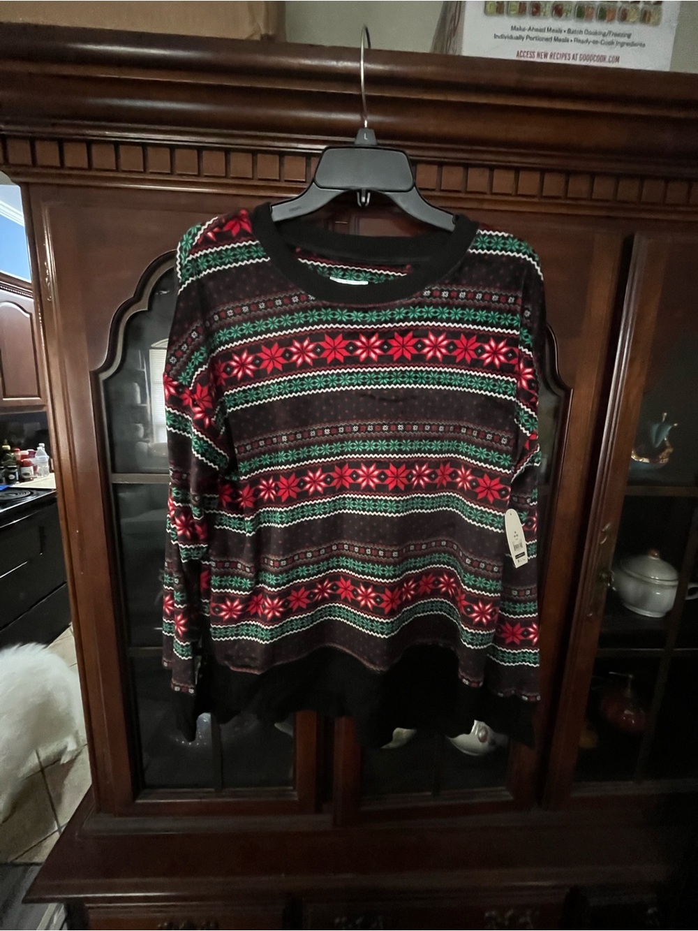 Women’s Christmas Sweatshirt Medium 8-10 Fair Isle Snowflake Holiday Pullover NW